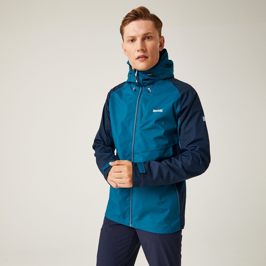 Britedale Homme Veste de marche imperméable à capuche Bleu