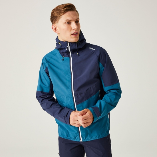 Men's Deserto II Waterproof Jacket Moroccan Blue Navy Piquant Green