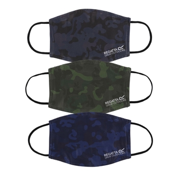 Adult's Face Covering 3 Pack Black Navy