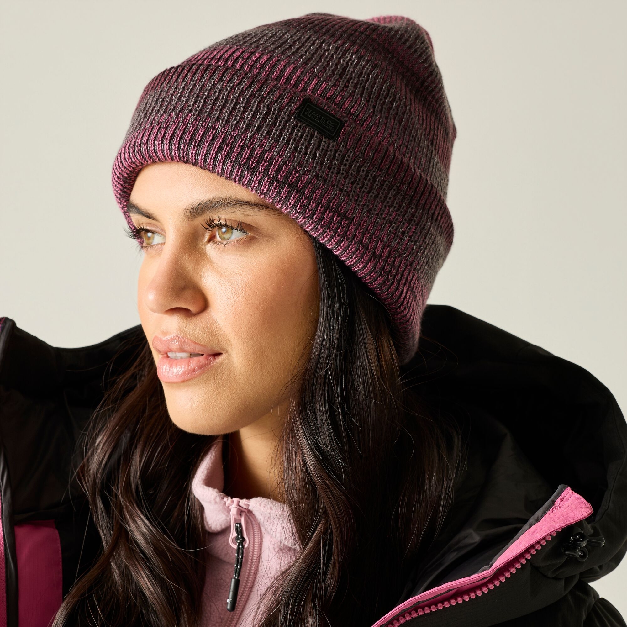 Regatta Reflective Ribbed Beanie Purple
