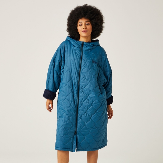 Adult's Quilted Changing Robe Moroccan Blue Navy