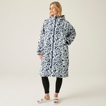 Navy White Large Floral