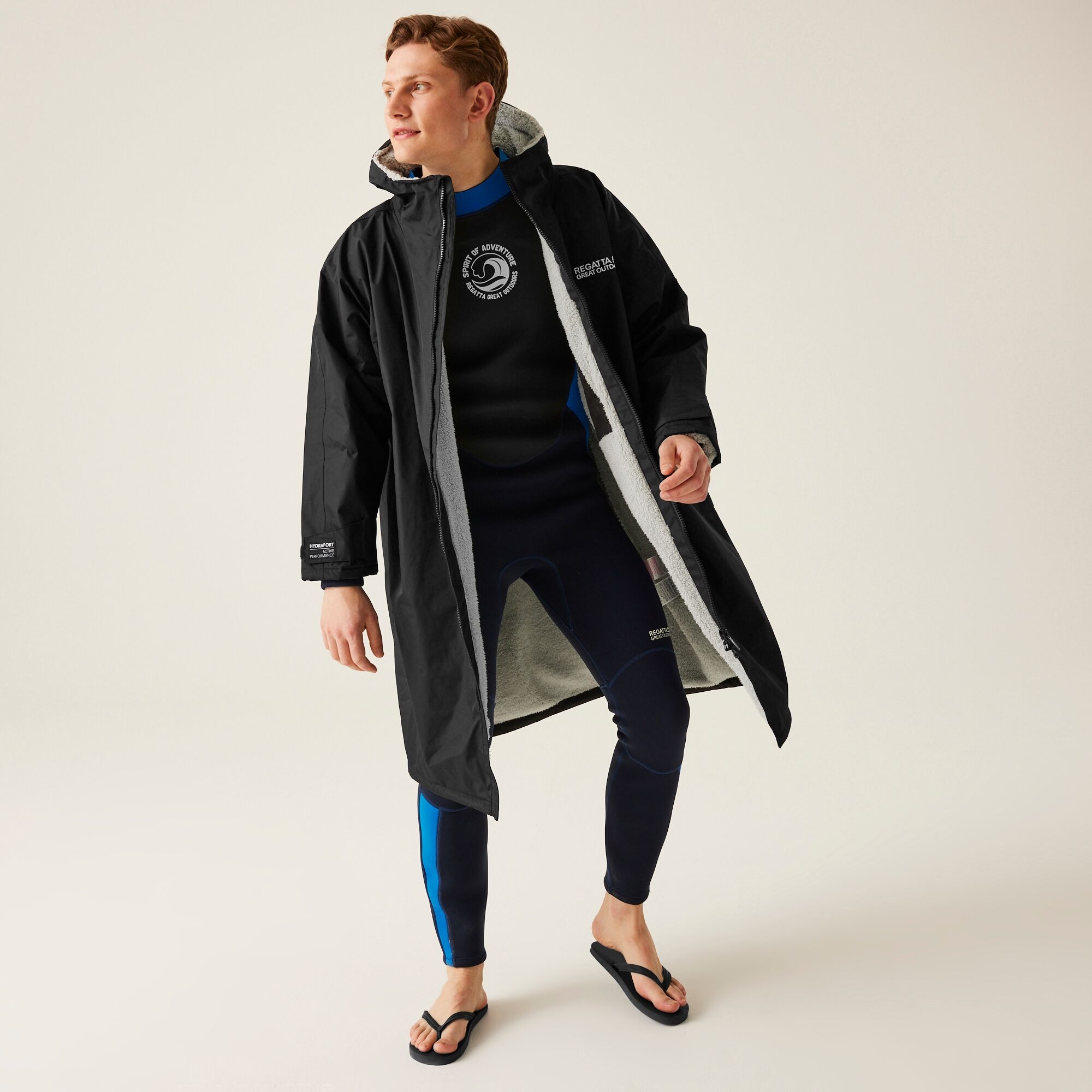 Regatta Unisex Płaszcz Plażowy Wodoodporny Changing Robe Czarny, Rozmiar: L/XL
