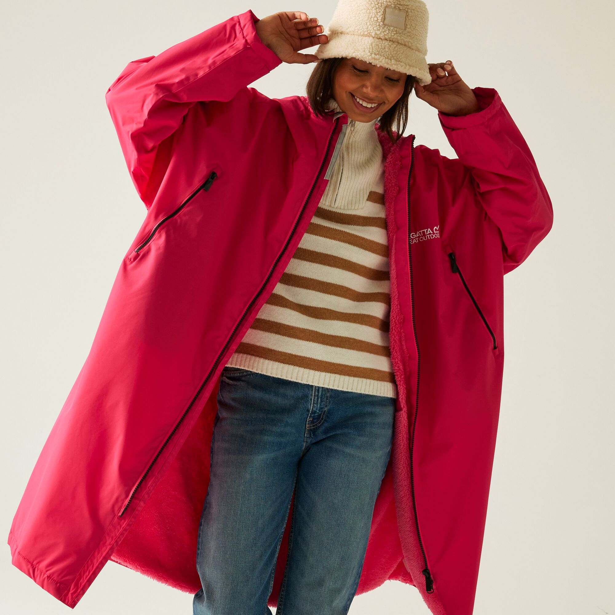 Regatta Płaszcz unisex plażowy wodoodporny Changing Robe Różowy