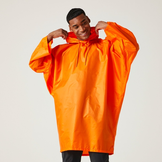 Men's Fedrik Waterproof Poncho Jacket Persimmon