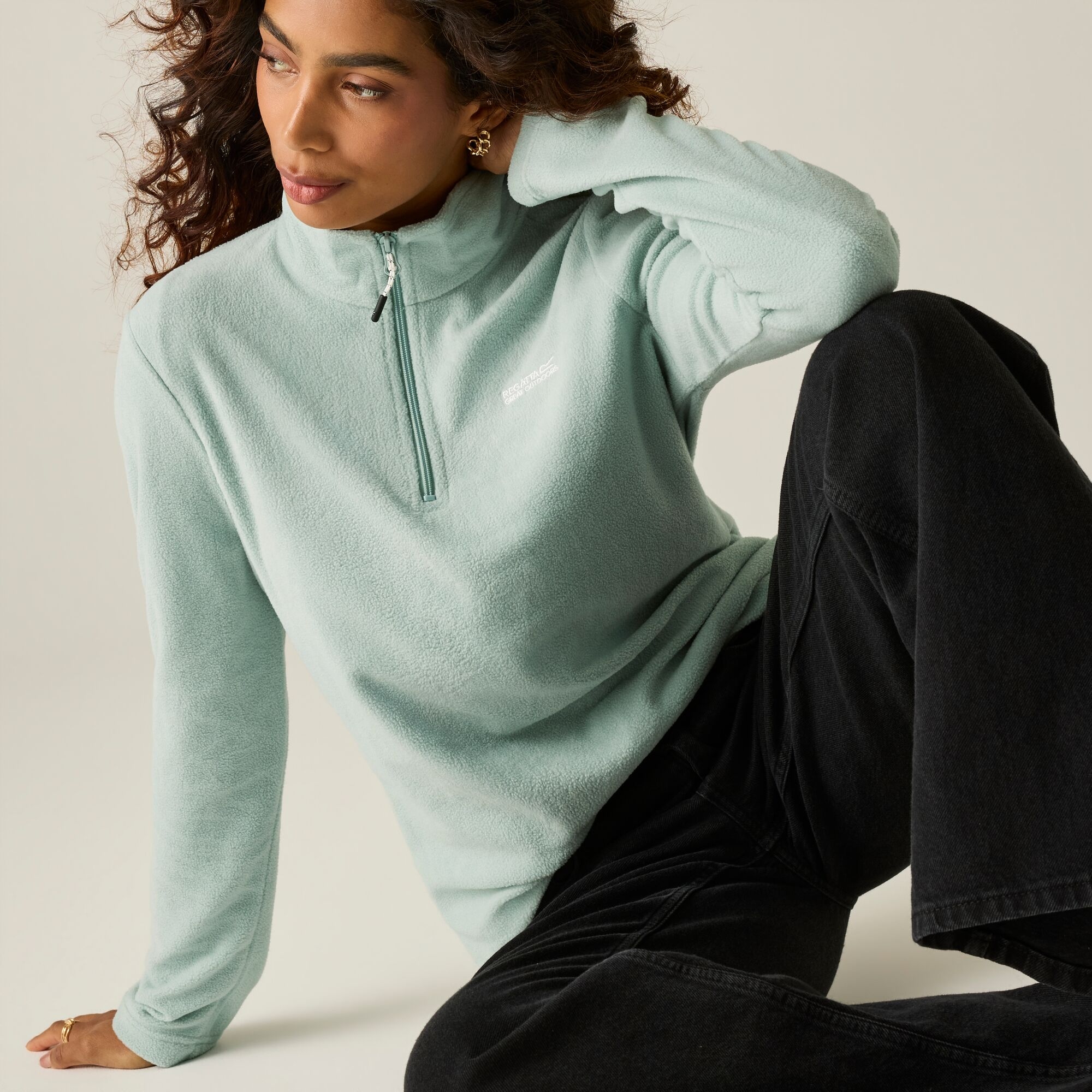 Regatta   Polar damski z suwakiem 1/2 Sweethart Zielony