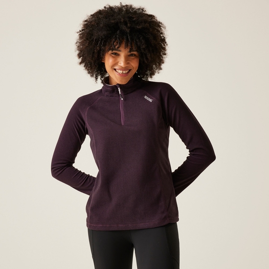 Women's Montes Lightweight Half-Zip Fleece Deep Plum Black