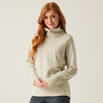 Women's Solenne Half Zip Stripe Fleece Light Vanilla