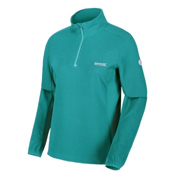 Women's Highton Lightweight Half Zip Honeycomb Fleece Turquoise