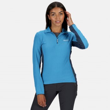 Women's Highton Lightweight Half Zip Honeycomb Fleece Blue Aster Dark Denim
