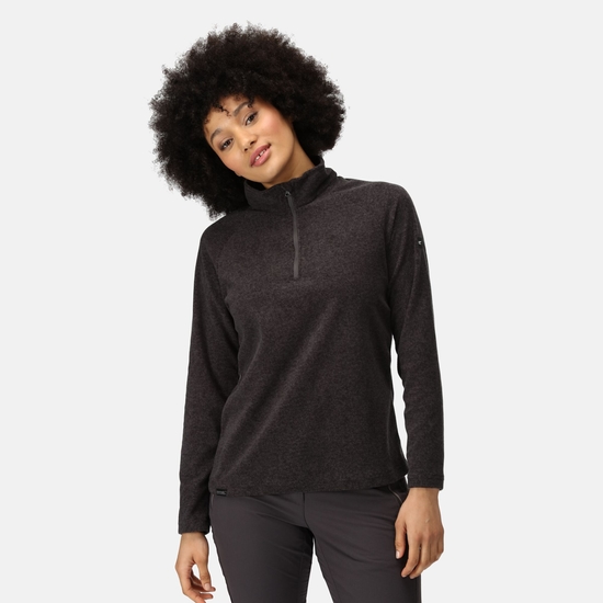 Women's Pimlo Half Zip Velour Fleece Seal Grey