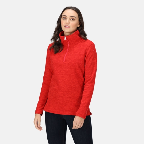 Women's Kizmit Half Zip Fleece Code Red Marl