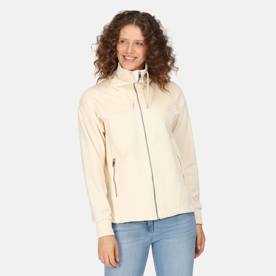 Jessalyn Velours-Fleece mit durchgehendem Reißverschluss für Damen Weiß