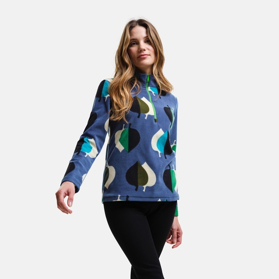 Orla Kiely Polaire à col zippé Vert