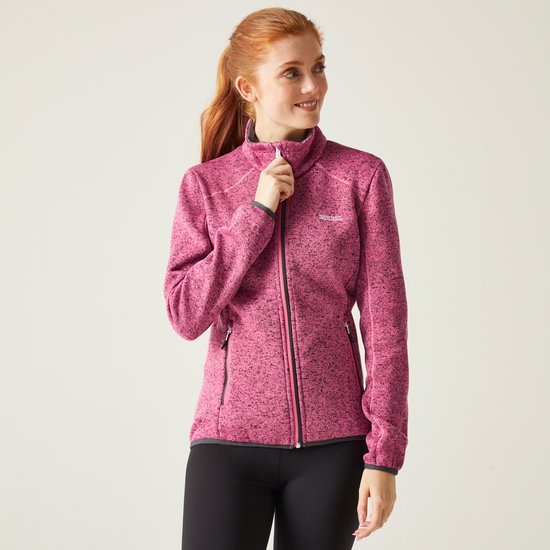 Women's Newhill Full Zip Fleece Flamingo Pink Seal Grey