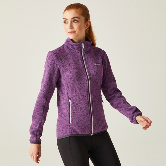 Women's Newhill Full Zip Fleece Sunset Purple Seal Grey