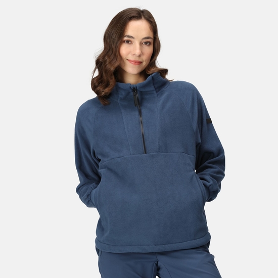 Lavendon Femme Polaire demi-zip Bleu