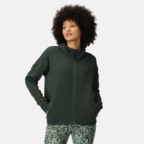 Rossall Femme Sweat à capuche entièrement zippé Vert