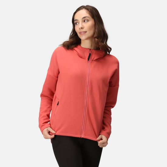 Rossall Femme Sweat à capuche entièrement zippé Rouge