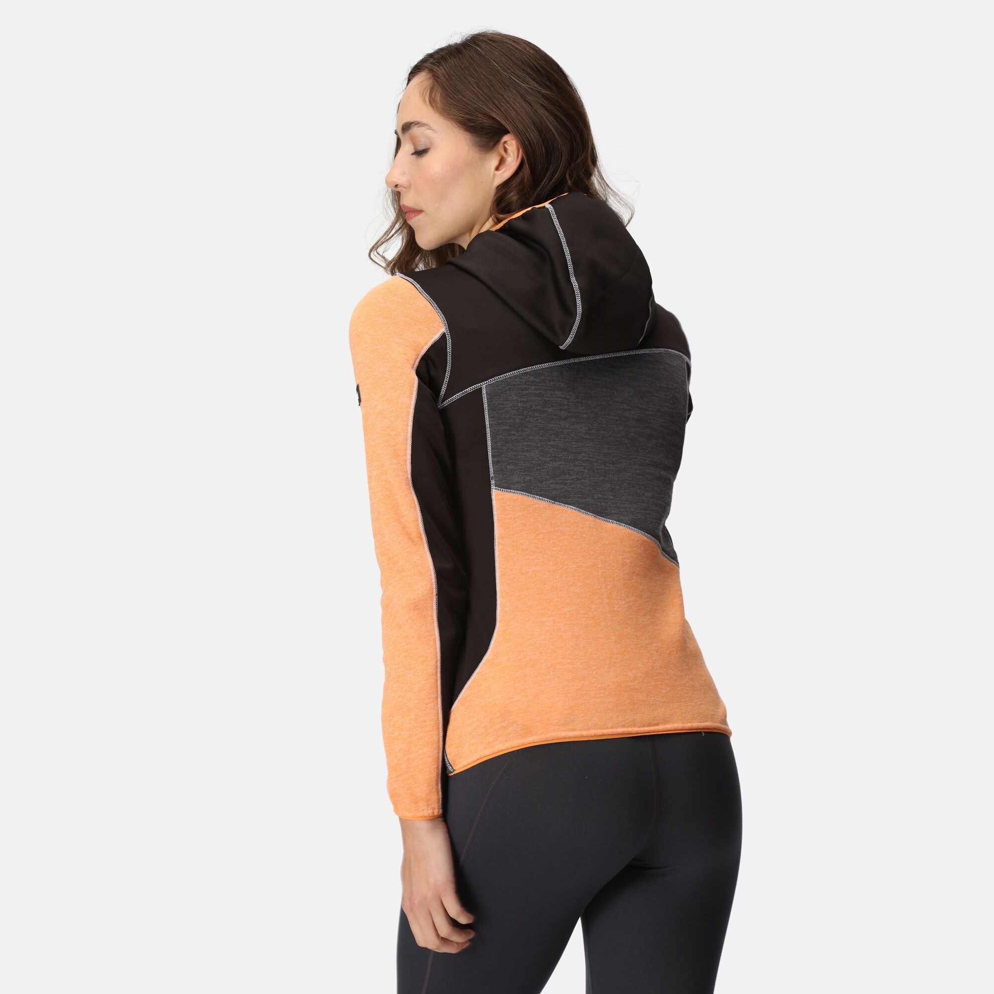 Regatta Damska bluza z kapturem Walbury VI Pomarańczowo-czarno-szary