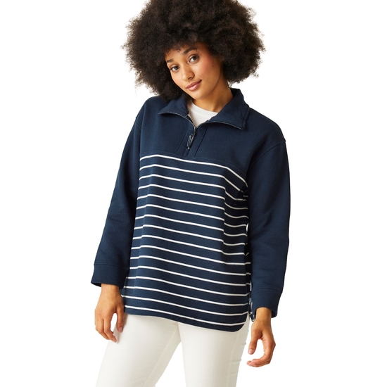 Bayletta Sweatshirt mit halblanger Knopfleiste für Damen Marine