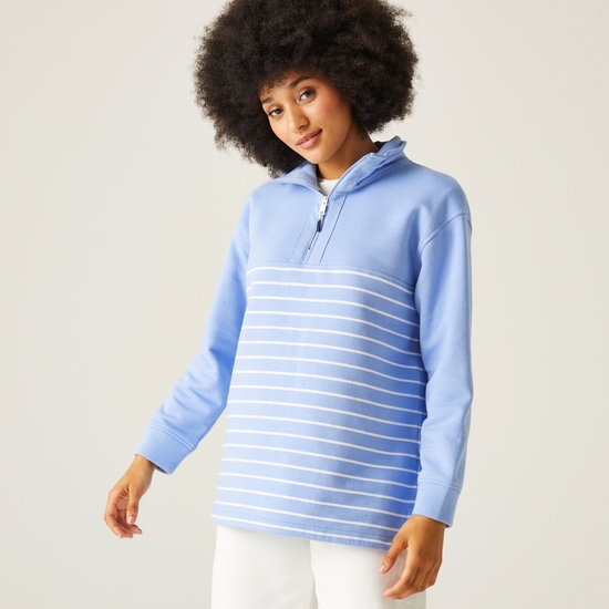 Bayletta Sweatshirt mit halblanger Knopfleiste für Damen Blau