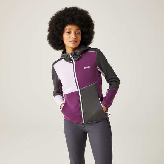 Women's Walbury VII Full Zip Fleece Seal Grey Sunset Purple Lilac Frost Marl