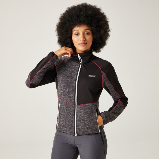 Women's Lindalla VII Full Zip Fleece Seal Grey Marl Black Pink Potion