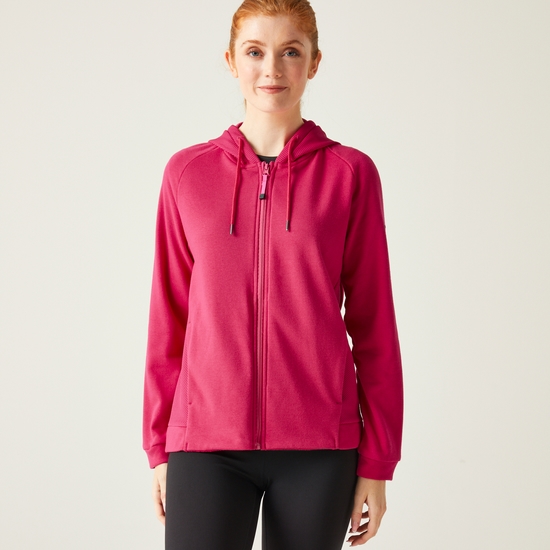 Flamino Fleece mit durchgehendem Reißverschluss für Damen Rosa