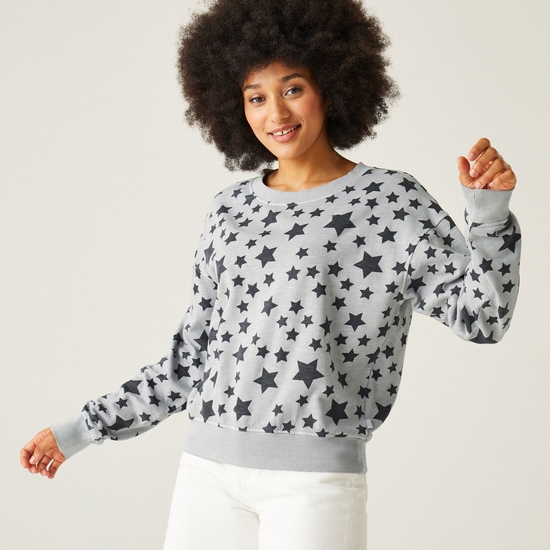 Avika Sweatshirt mit Grafikprint für Damen Grau