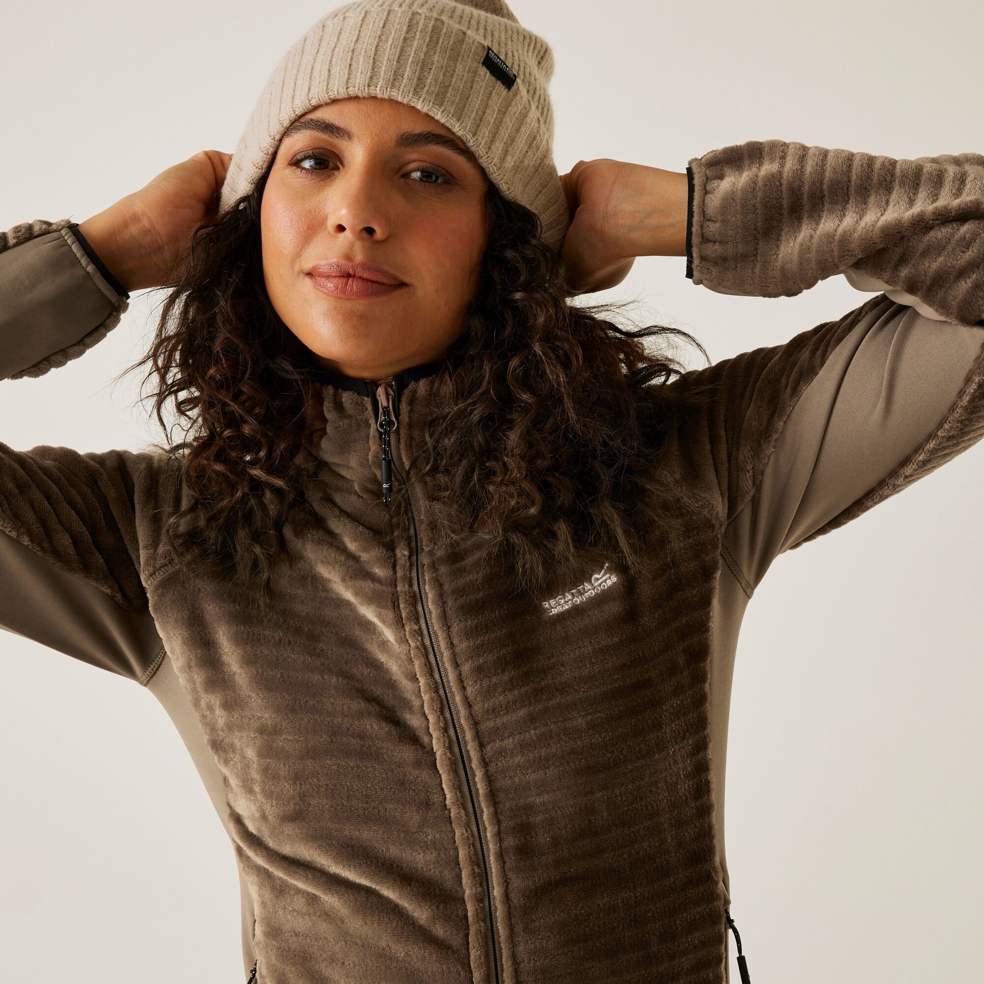Regatta Polar damski z kapturem Endra Brązowy