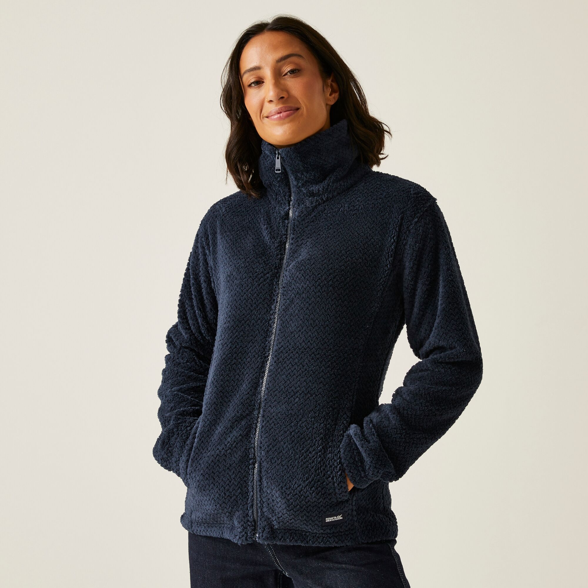 Regatta Damski polar z suwakiem Heidy Fluffy Granatowy