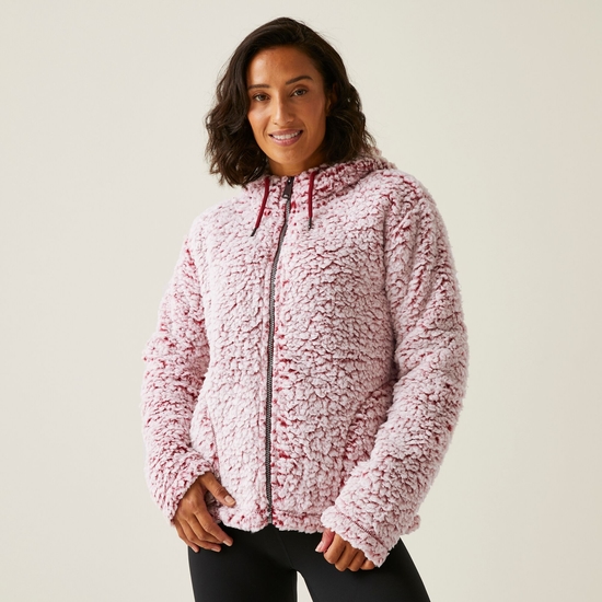 Women's Zelpha Fluffy Hooded Fleece Rumba Red