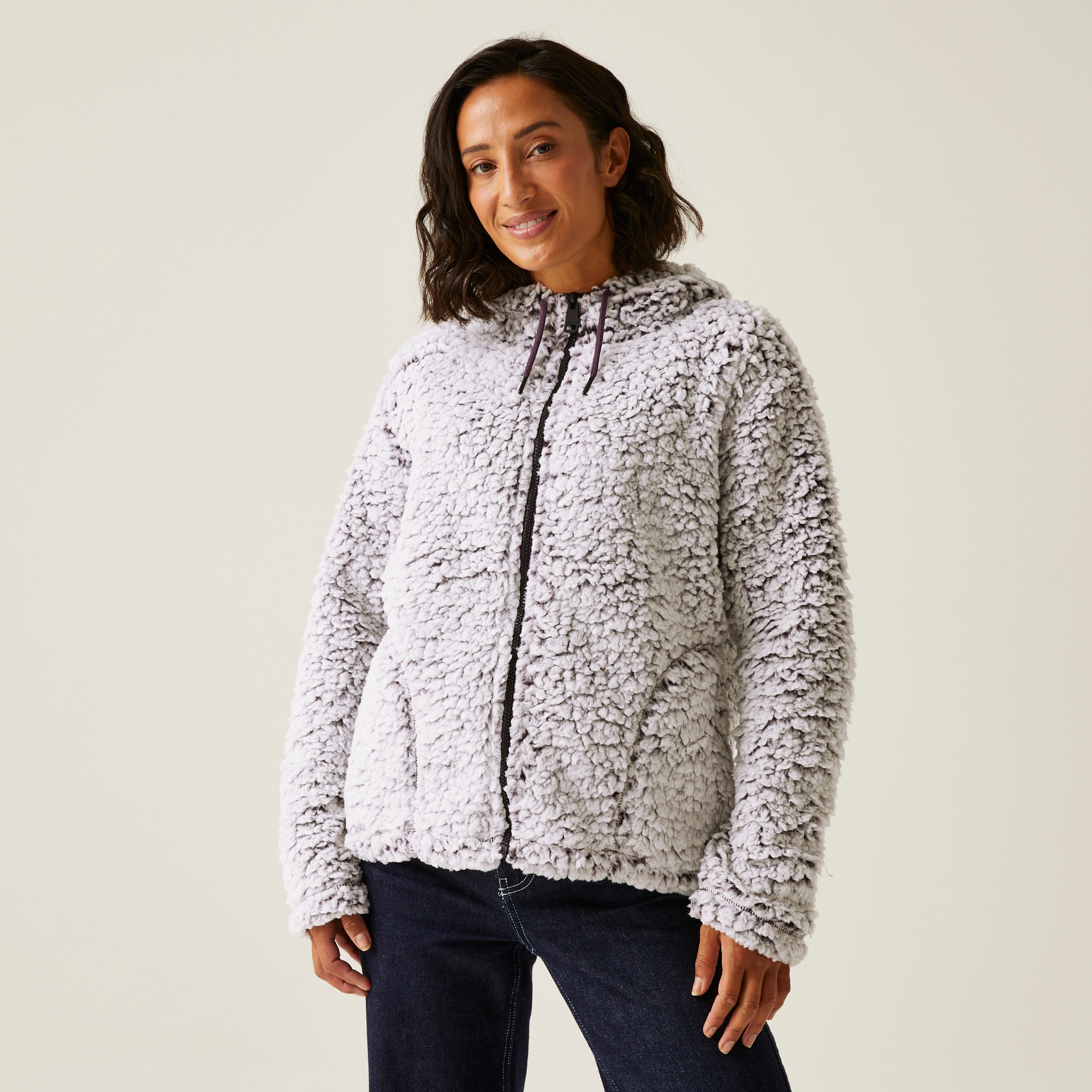 Regatta Damski polar z kapturem Zelpha Fluffy Fioletowy