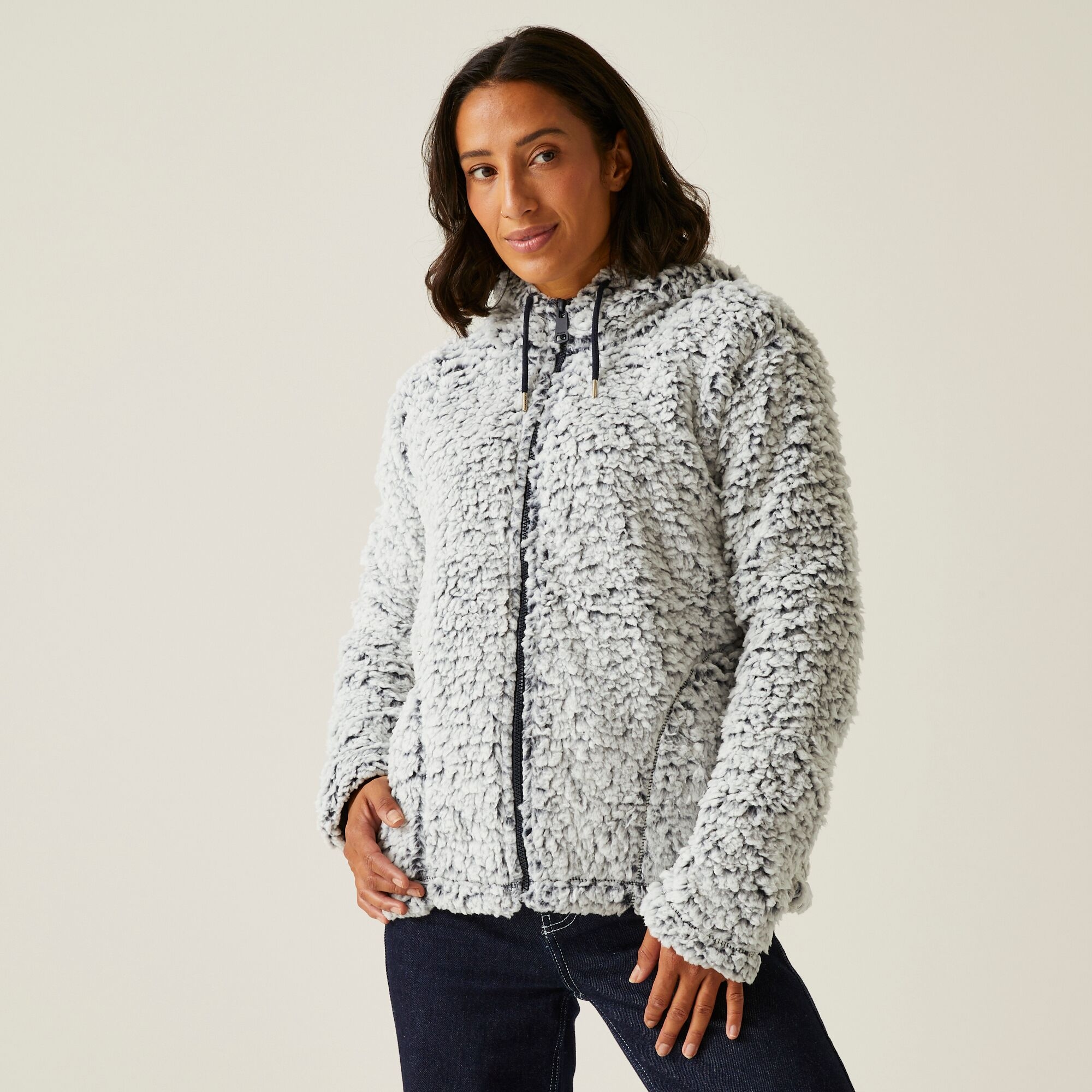 Regatta Damski polar z kapturem Zelpha Fluffy Granatowy