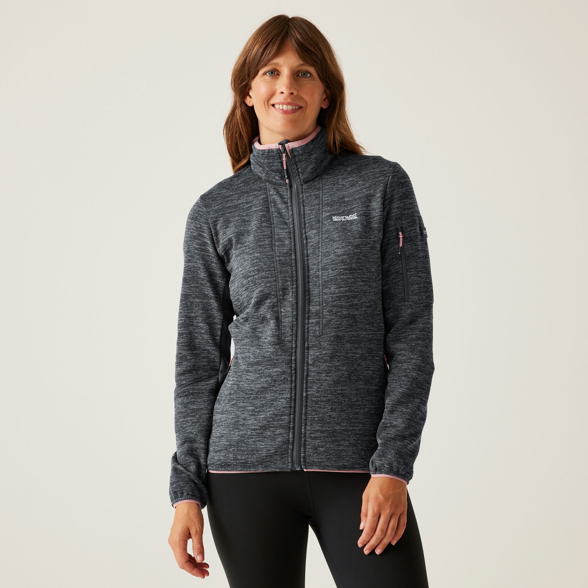Ralina Fleece Mit Durchgehendem Reißverschluss Für Damen, Cotton Größe 46 Grau Regatta
