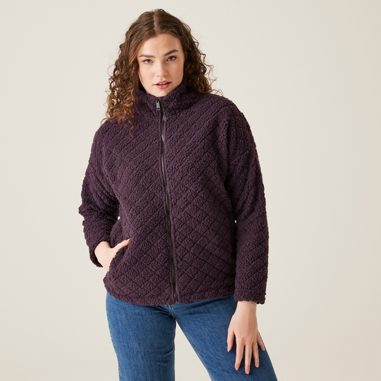 Women's Apphia Full Zip Fluffy Fleece Deep Plum