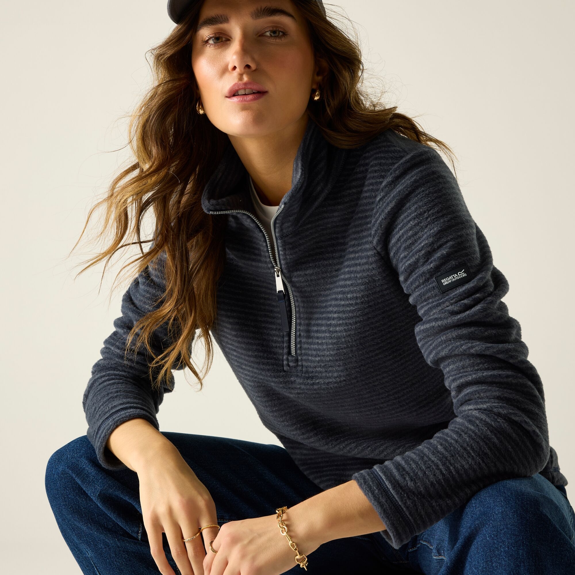 Regatta   Polar damski z krótkim zamkiem Solenne II Niebieski