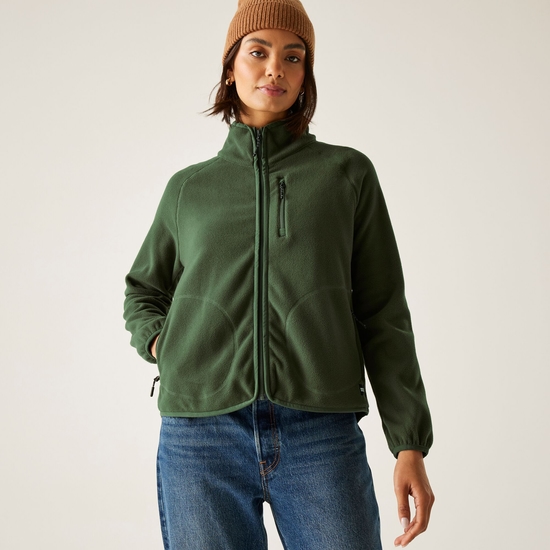 Frankie Fleece mit durchgehendem Reißverschluss für Damen Grün