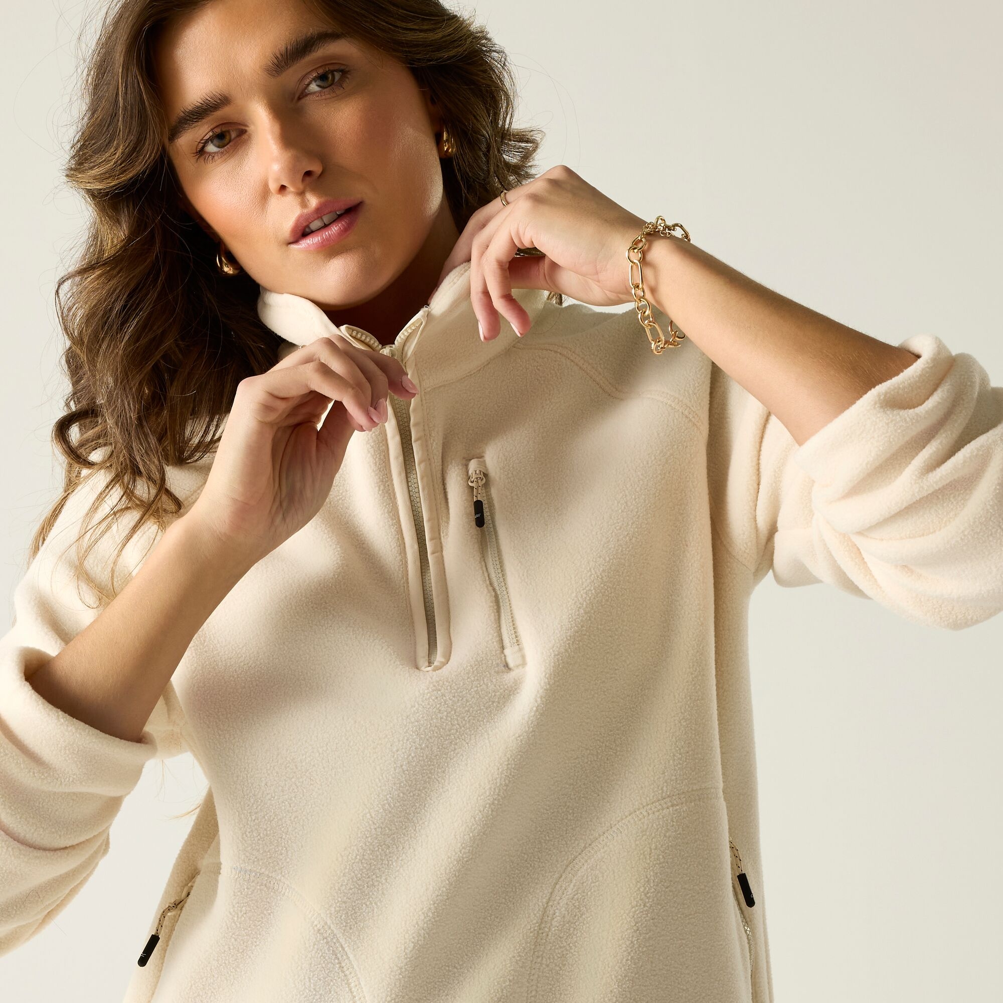 Regatta Polar damski z suwakiem 1/2 Frankie Biały