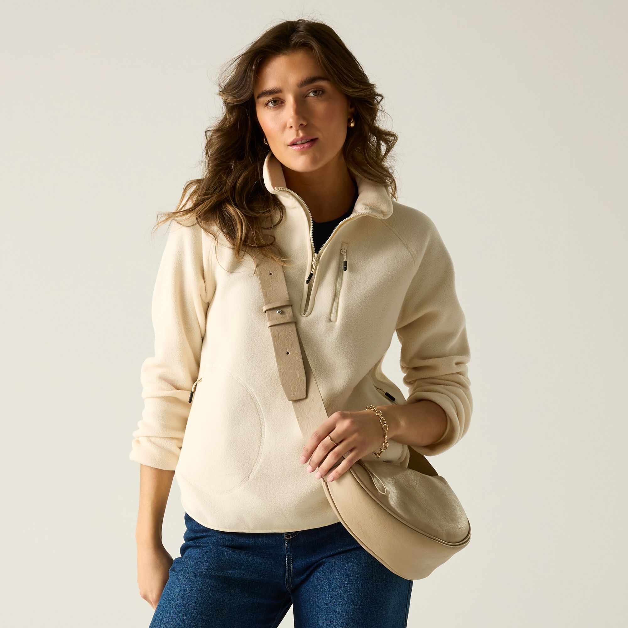 Regatta Polar damski z suwakiem 1/2 Frankie Biały