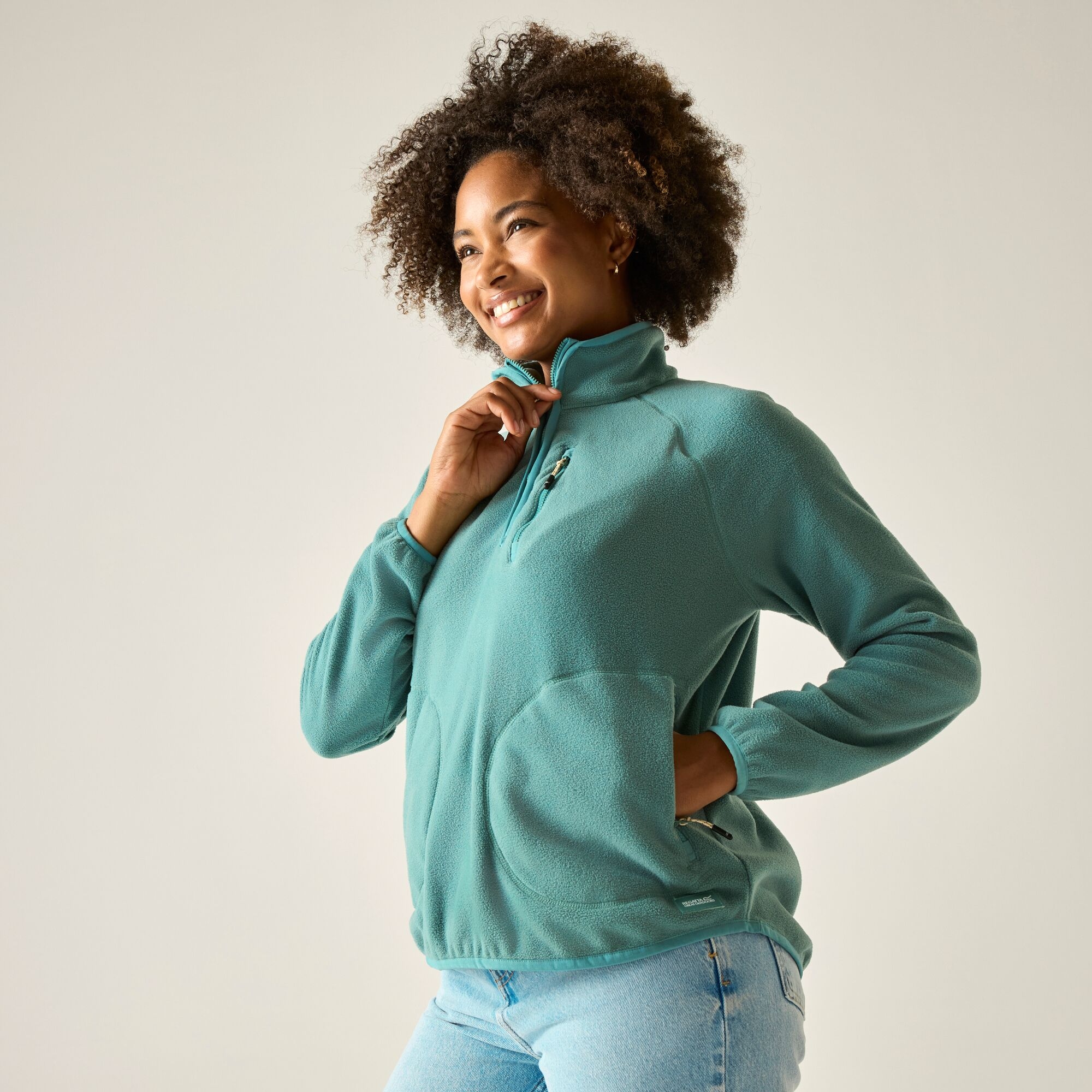 Regatta Polar damski z suwakiem 1/2 Frankie Zielony