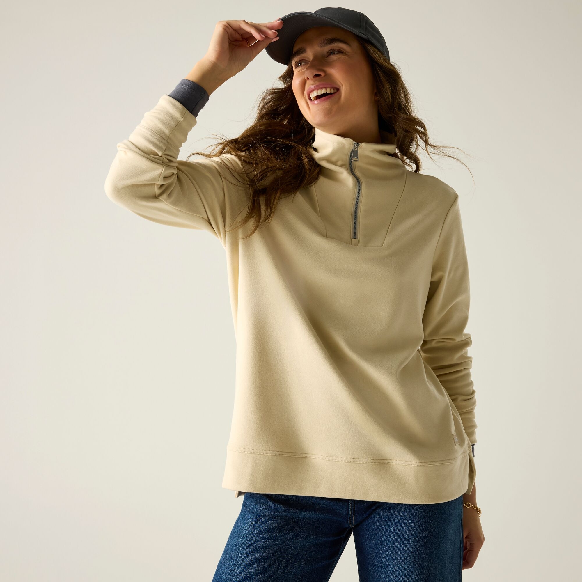 Regatta   Polar damski z suwakiem 1/2 Demmi Biały