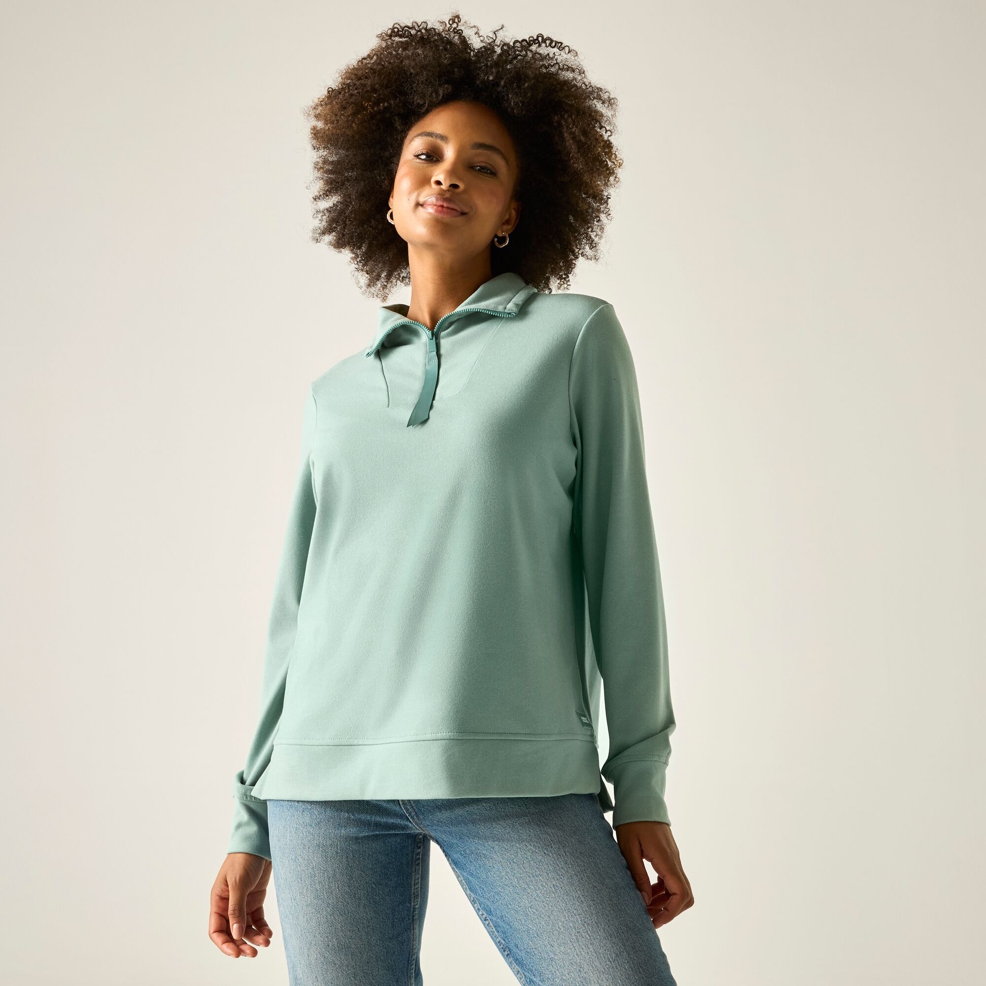 Regatta   Polar damski z suwakiem 1/2 Demmi Zielony