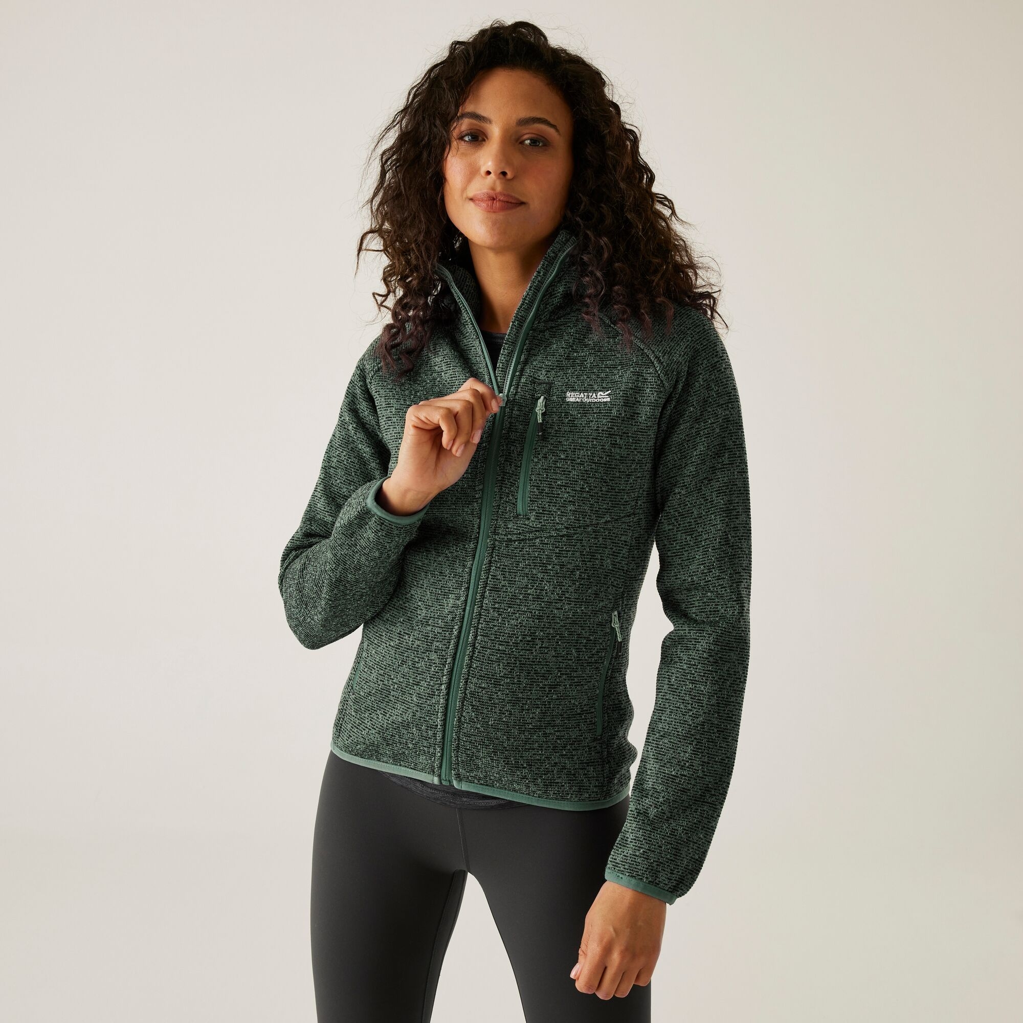 Polar damski rozsuwany z kapturem Newhill Zielony