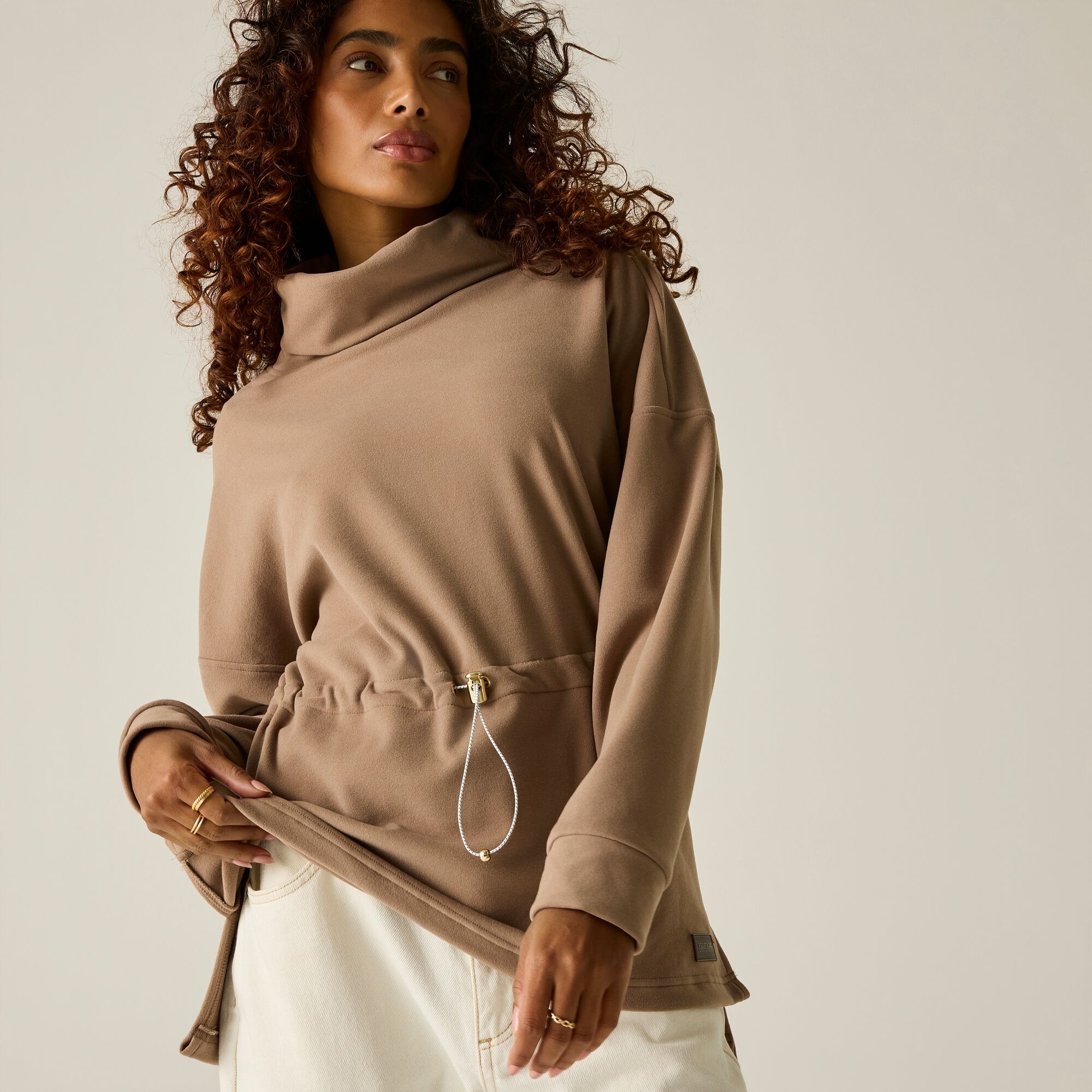 Regatta Roll Neck Pullover Fleece Size: 14 Women's Brown