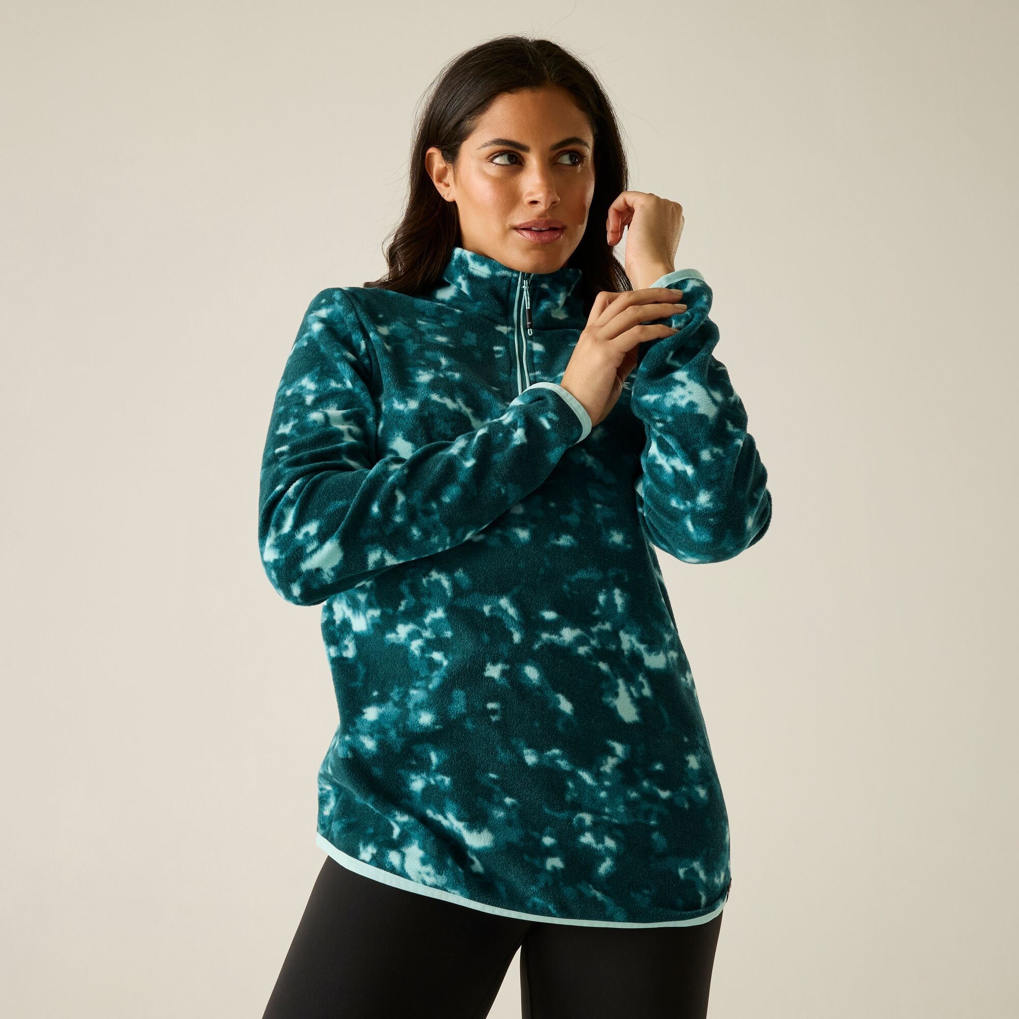 Regatta Women's Margot 1/4 Zip Fleece - Green Size 16