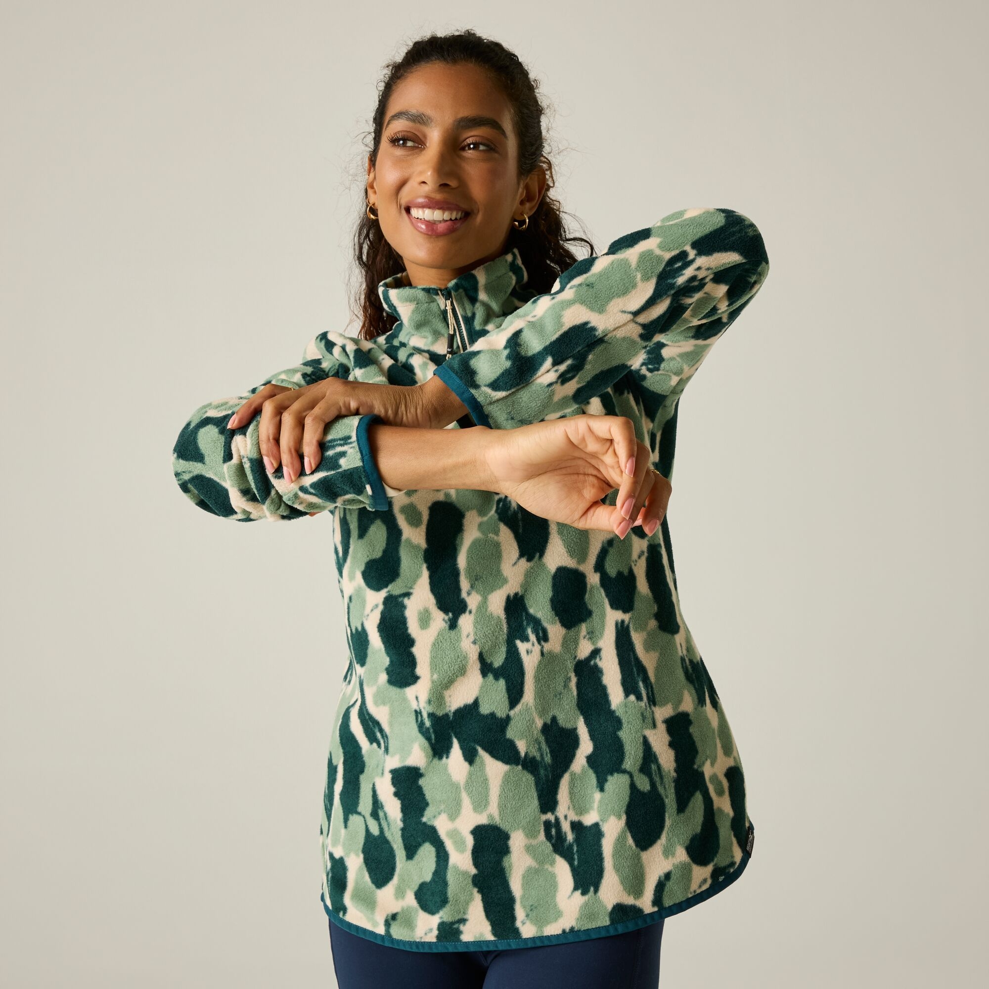 Regatta Women's Margot 1/4 Zip Fleece - Green Size 22
