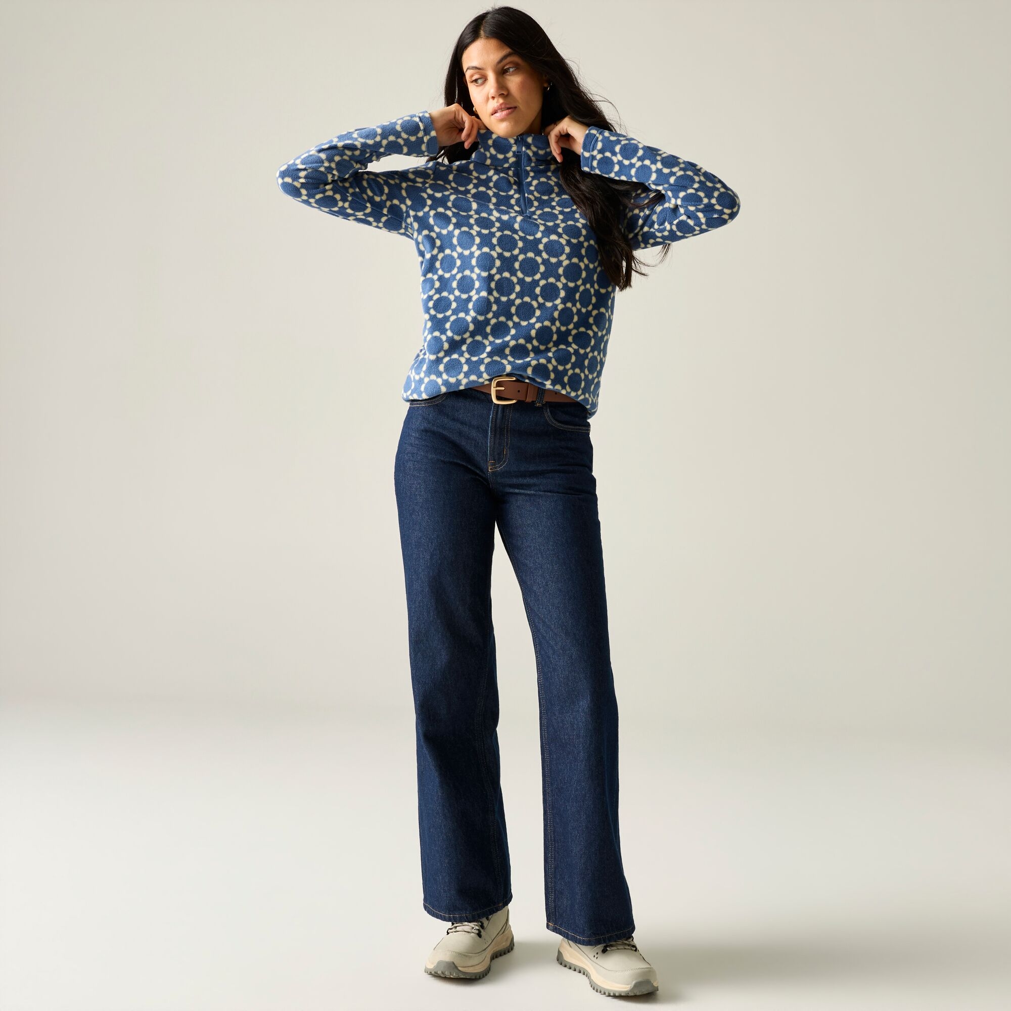 Regatta   Orla Kiely Polar damski z suwakiem 1/2 Printed Niebieski