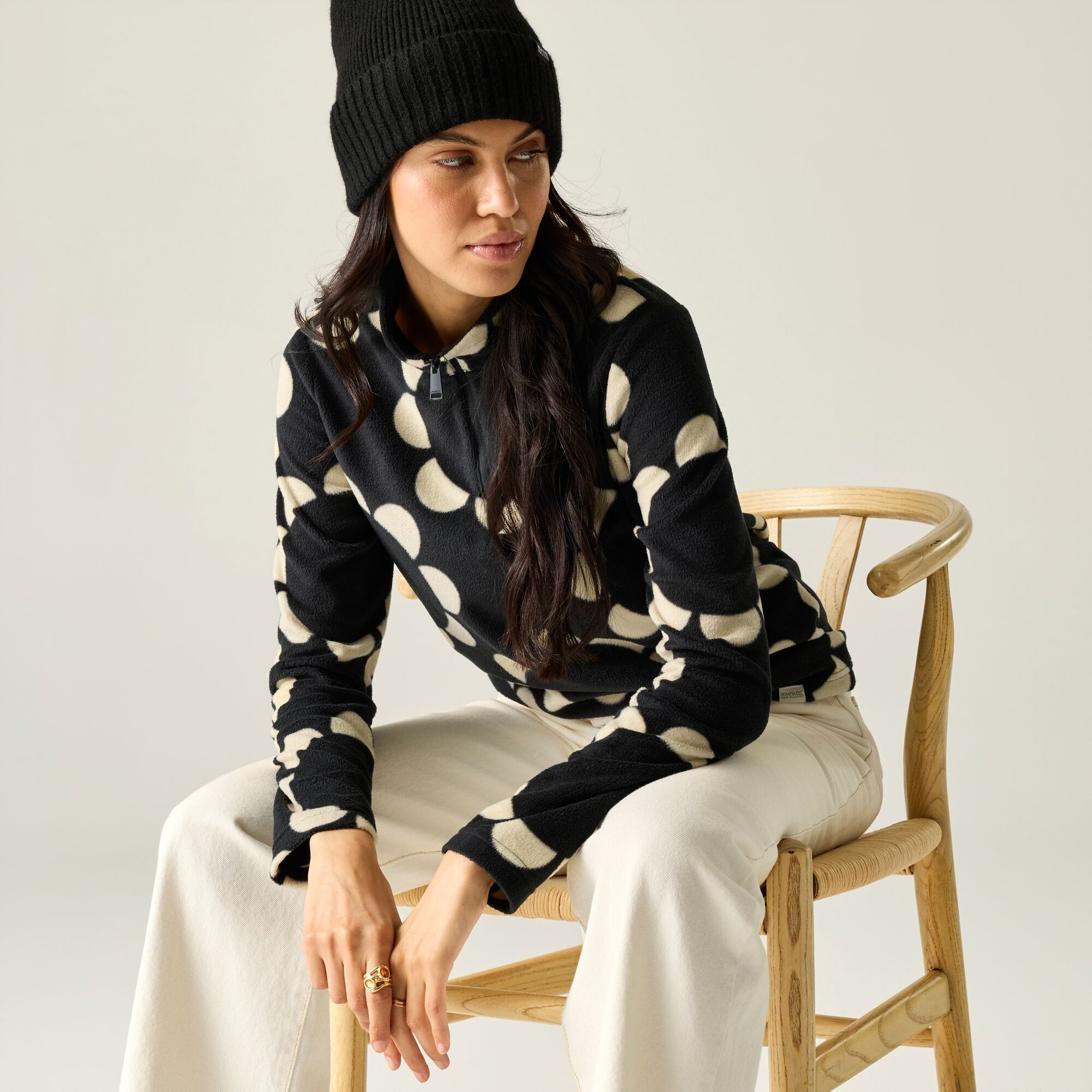 Regatta Orla Kiely Printed Fleece - Black Size 14